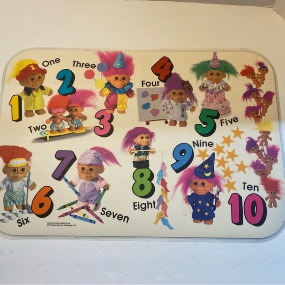 4 Vintage Kids Placemats Playskool Sesame Street Trolls - Picture 8 of 13